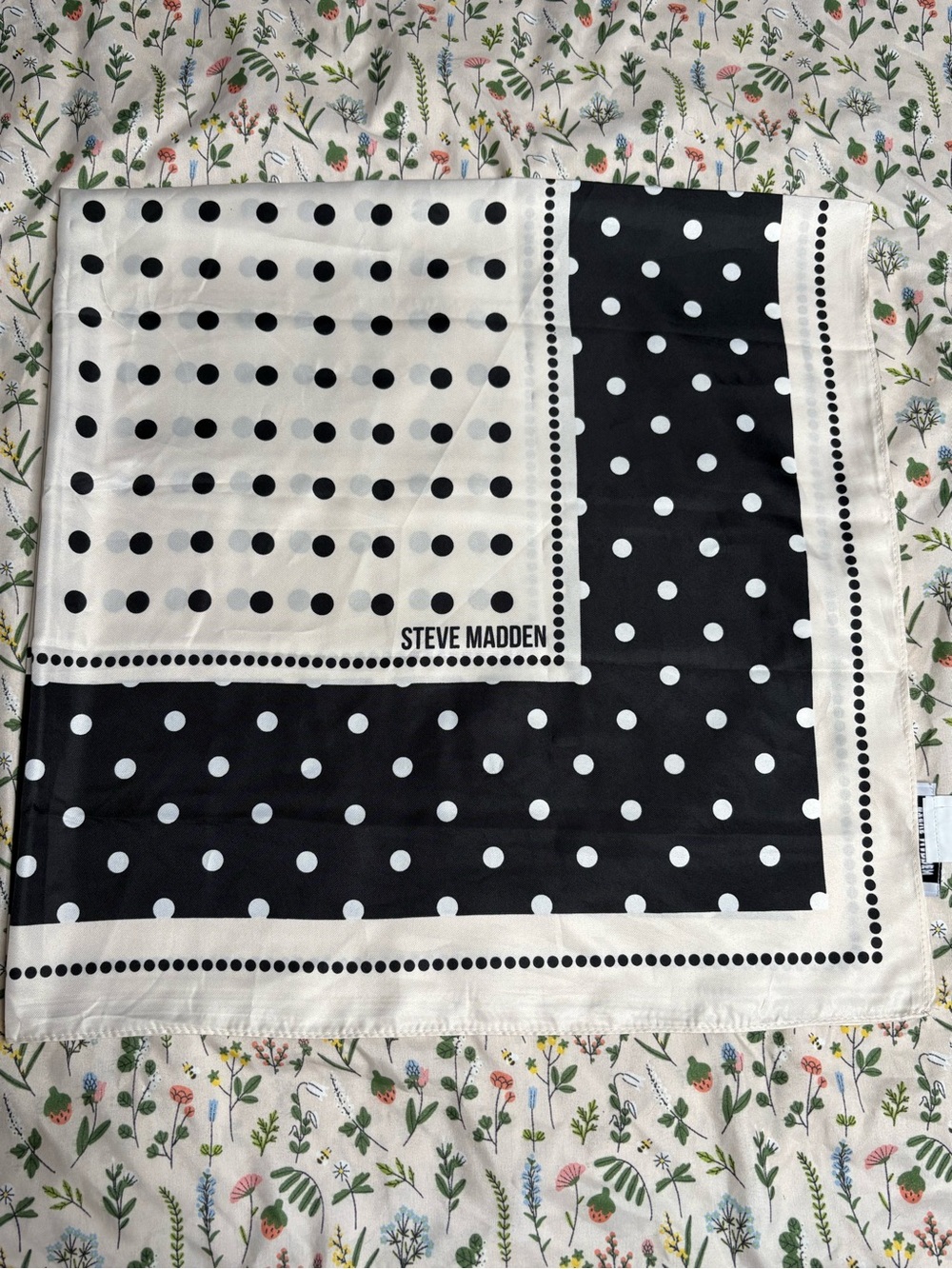 Steve Madden Black & White Polka Dot Scarf
